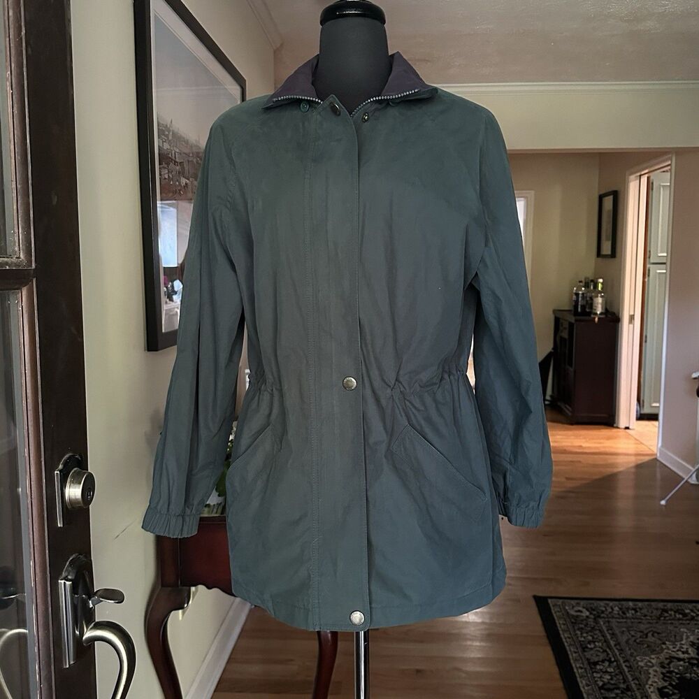Vintage 90s Green London Fog Anorak / Windbreaker Medium Petite